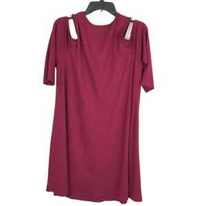 As You Wish Maroon Dress with shoulder cutouts.